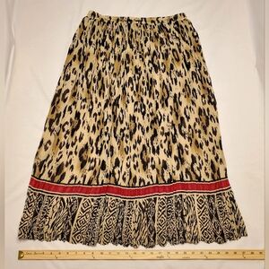 Alfred Dunner Womens Size 14 Animal Print Maxi Skirt w/Elastic Waist Fully Lined